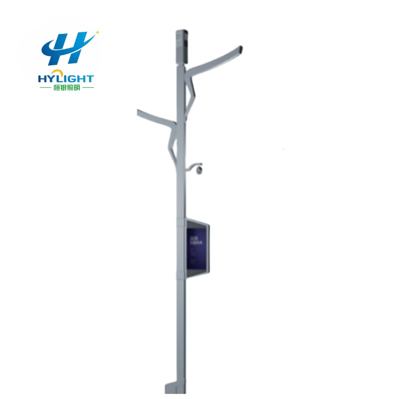smart light pole with LED display screen and IoT lighting control