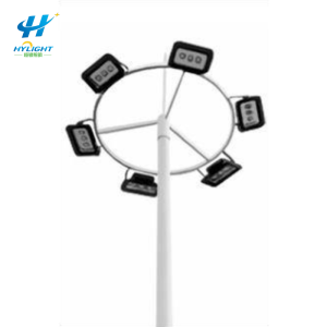 Q235 galvanized steel 50m high mast light pole for large outdoor area lighting