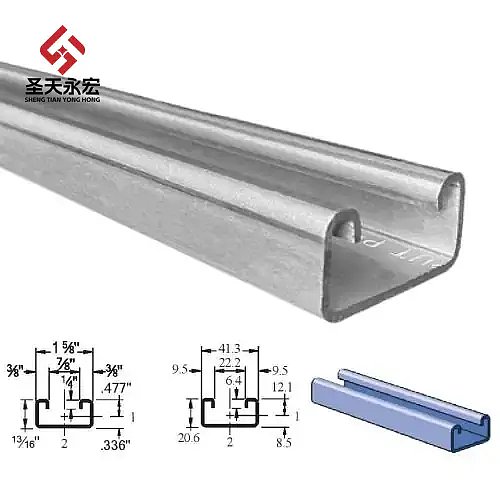 41x21mm Galvanized Steel Unistrut Channel Slotted Strut C Channel for Electrical, Solar Mounting & Support Systems