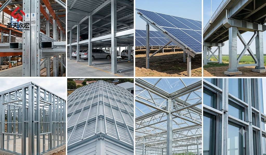 镀锌方矩管应用场景图 Large Size Galvanized Steel Tube