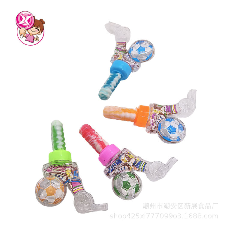 Football whistle fruit flavored hard candy