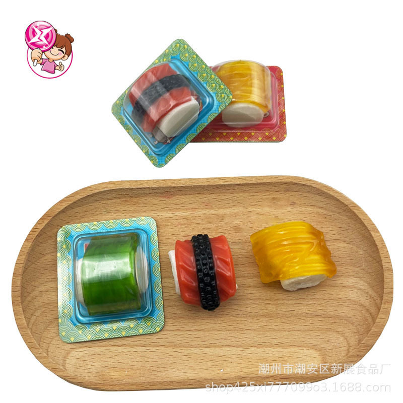 Cotton candy sushi shaped gummies Cotton candy sushi shaped gummies