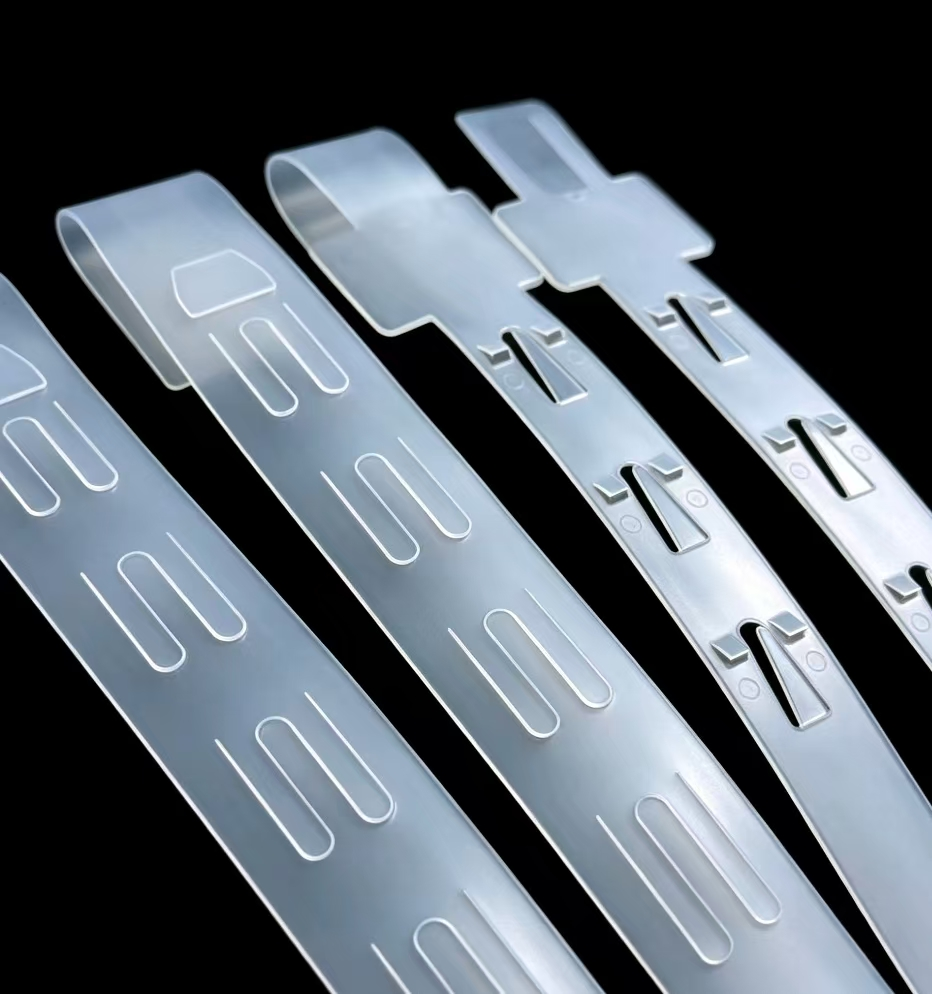 Custom Plastic Snack Hanging Clip Strip | PP/PVC/PET/TPU Material Long Thin Soft Display Strip for Supermarket Retail Shelves