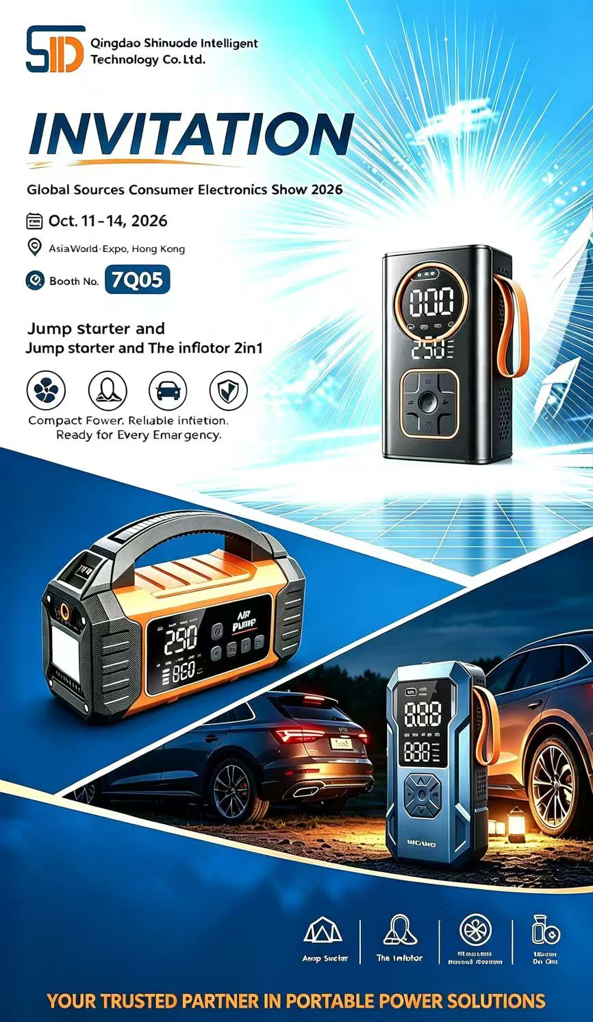 Qingdao Shinuode présente ses solutions de nouvelle génération d'alimentation portable et de compresseurs d'air au salon Global Sources Consumer Electronics Show 2026