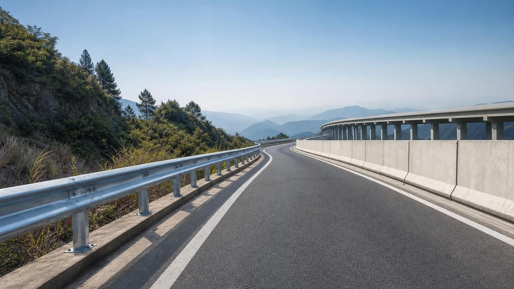 Glissière de sécurité à poutre vs barrière en béton pour les routes présentant un risque de sortie de route