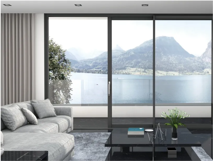Contemporary Aluminum Sliding Door Balun Series Slim Profile Modern Style