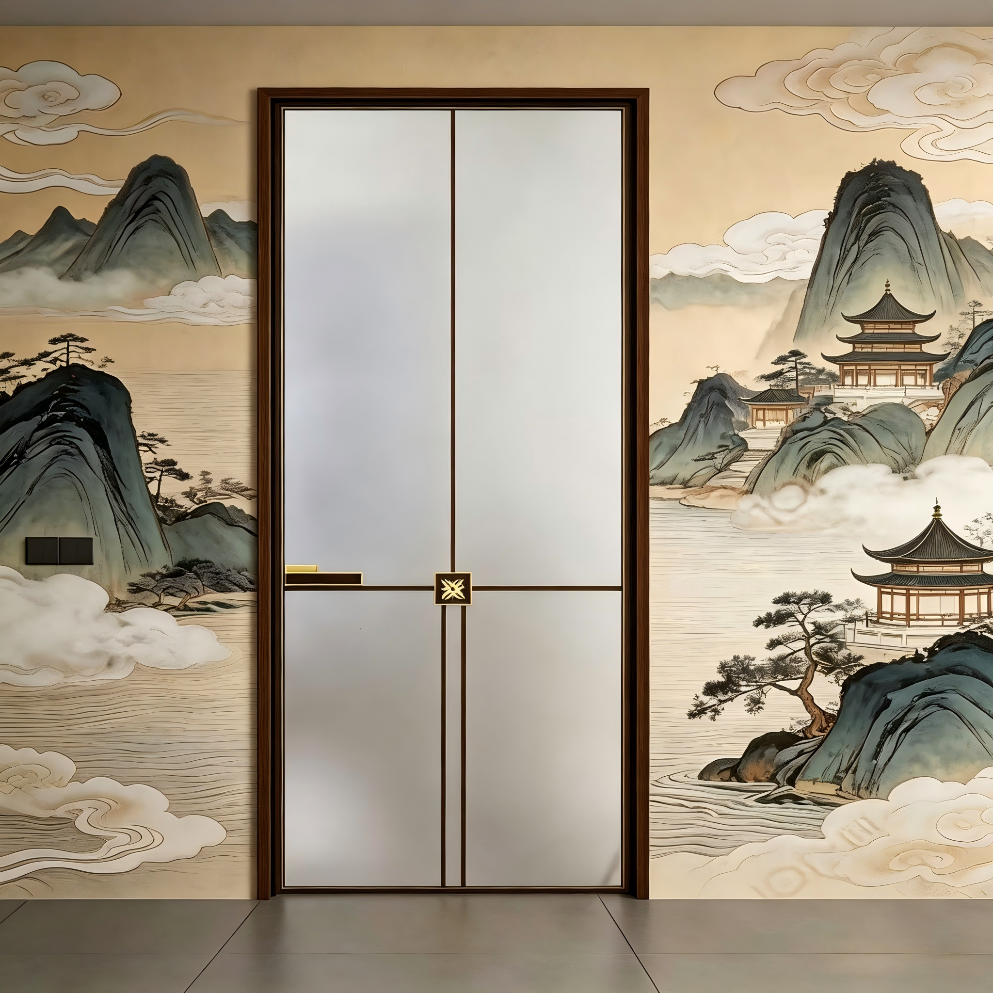 M06 Minimalist Design Interior Glass Extremely Narrow Frame Aluminum Swing Casement Doors