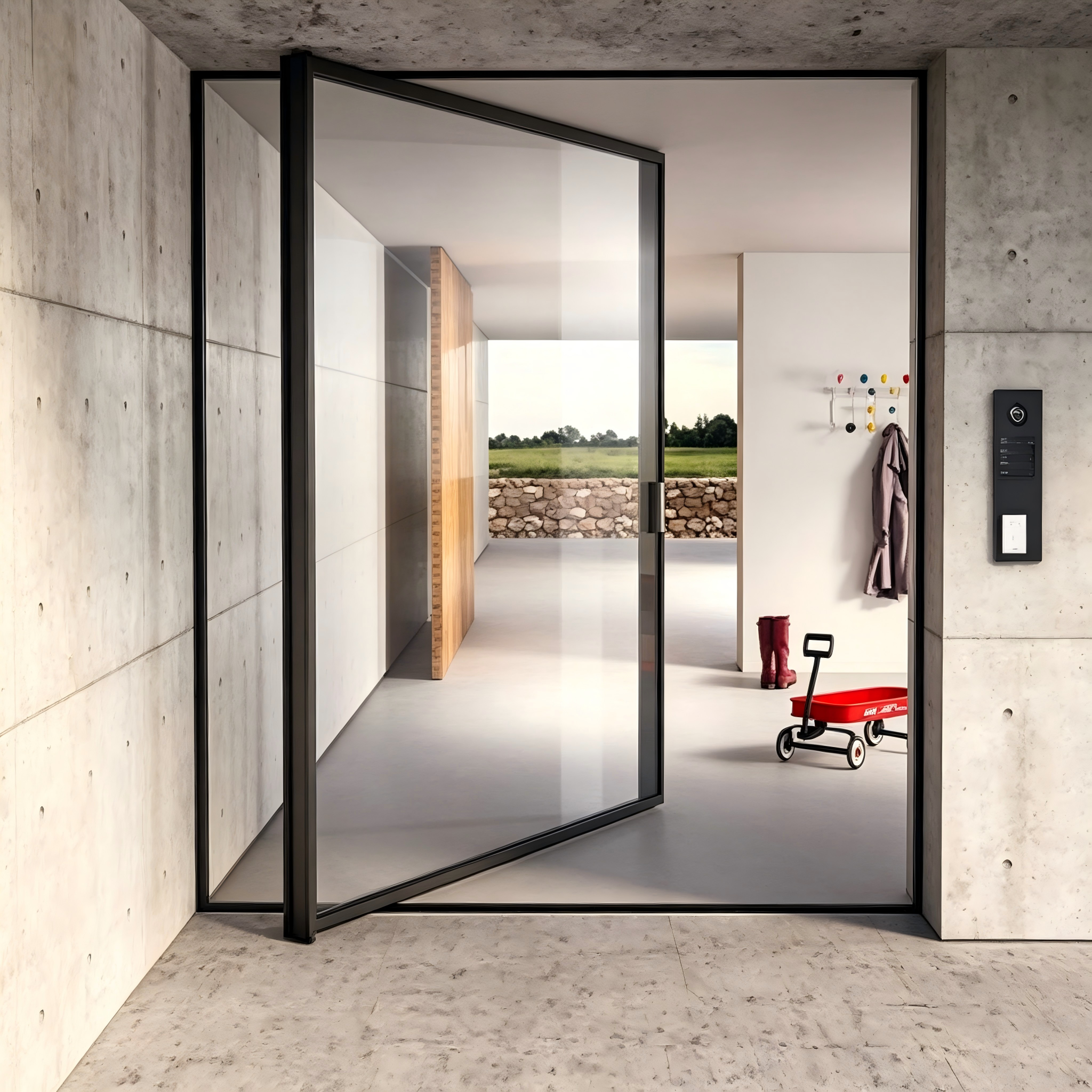 Contemporary Aluminum Sliding Door Balun Series Slim Profile Modern Style