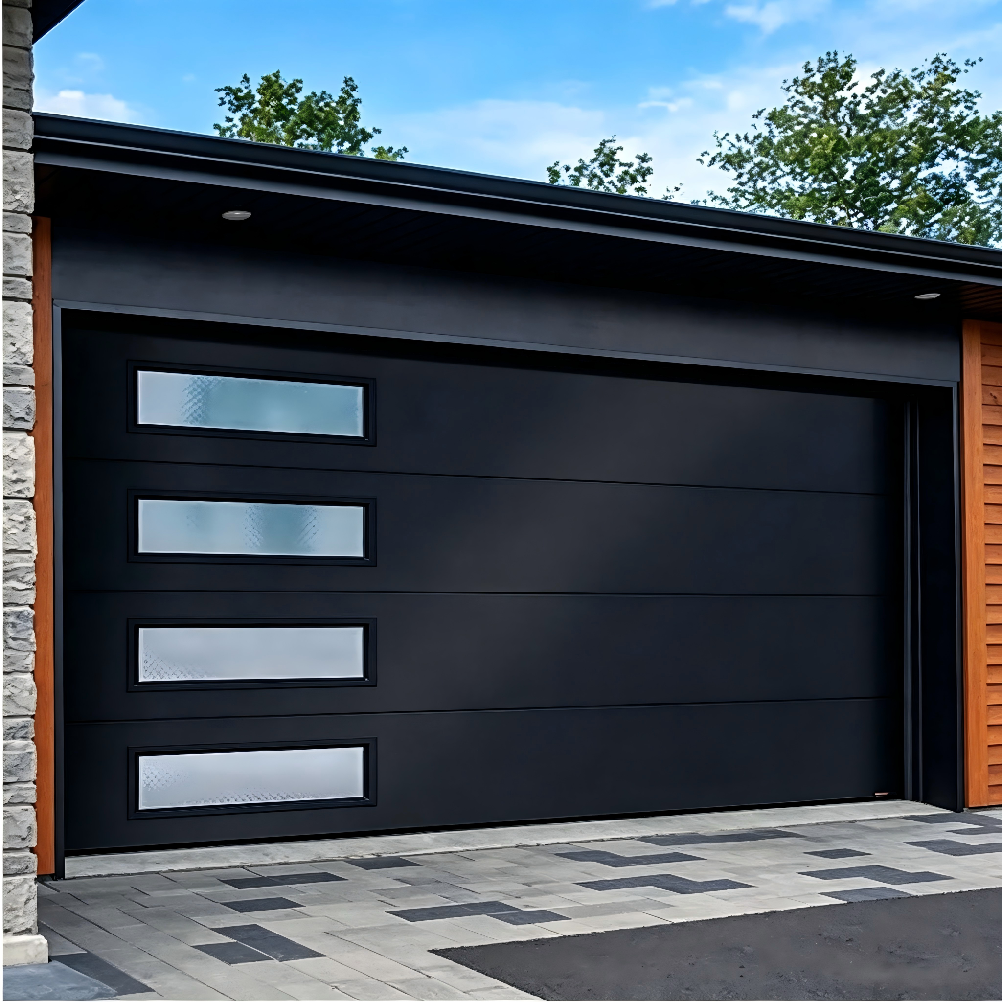 Modern Sectional Tempered Glass Aluminum Frame Garage Door Glass Roller Shutter Garage Door