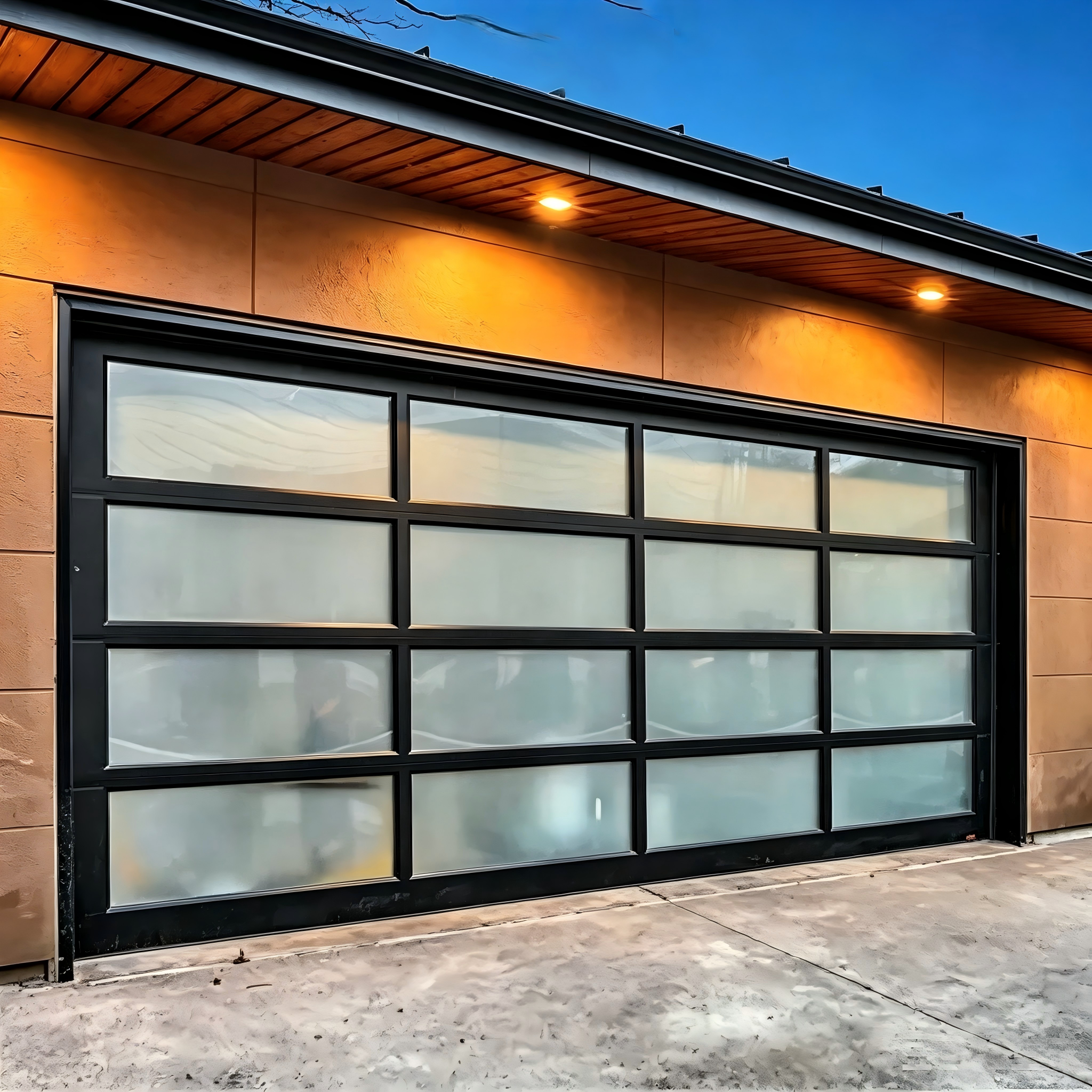 Custom Aluminum Full Glass Garage Door Modern Rolling Folding Aluminum Alloy Frame Less Glass Garage Doors