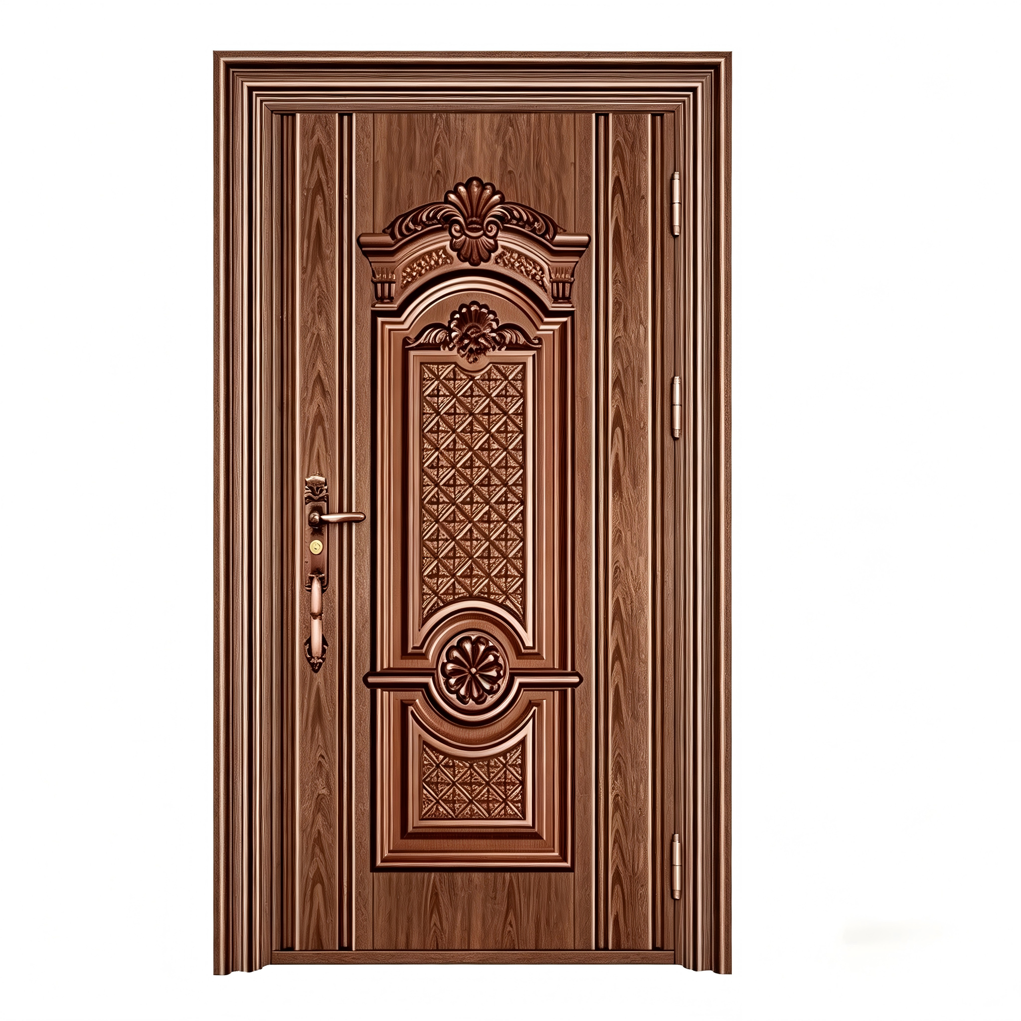 Powder Coated Steel Safety Door with Modern Design