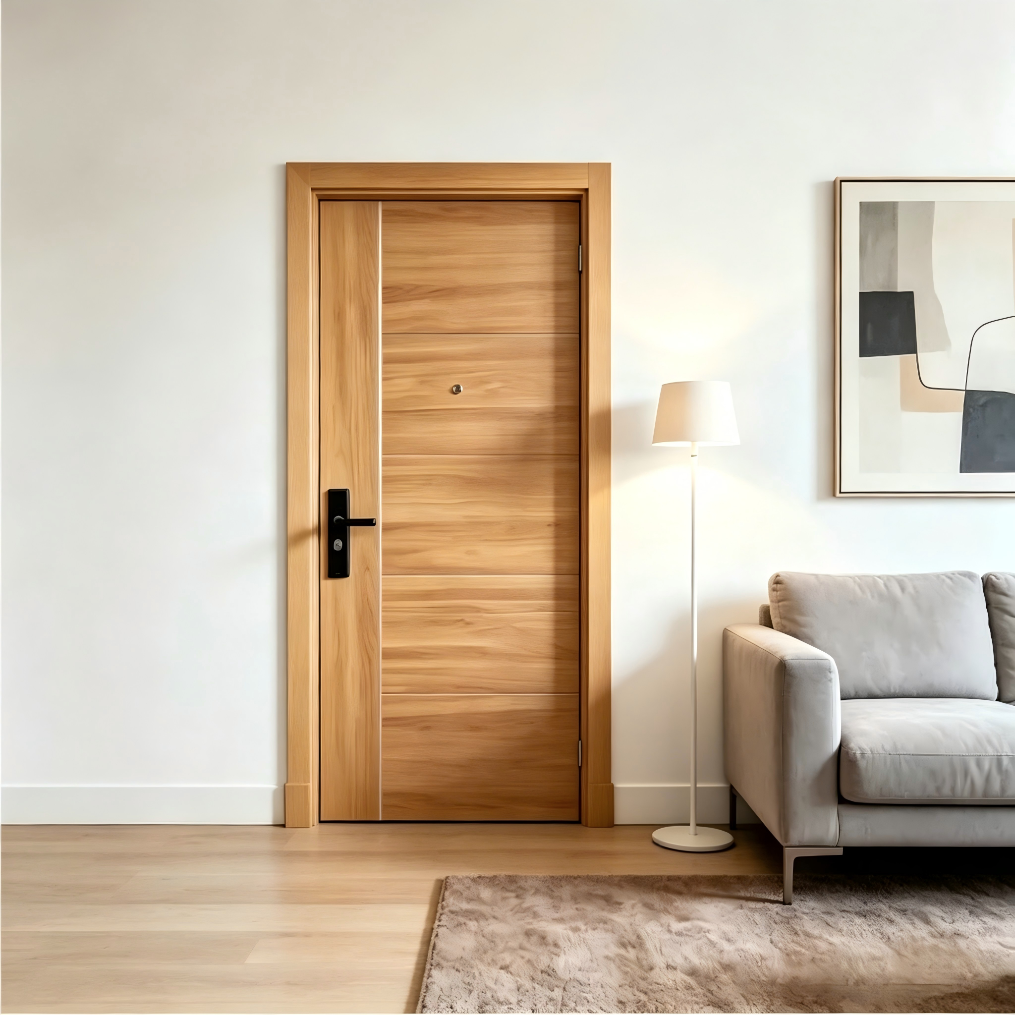 Simple Customization Fashion Home Hotel Hospital Residential Interior Bedroom Kitchen Bath Room Fire Rated Timber Wood Door