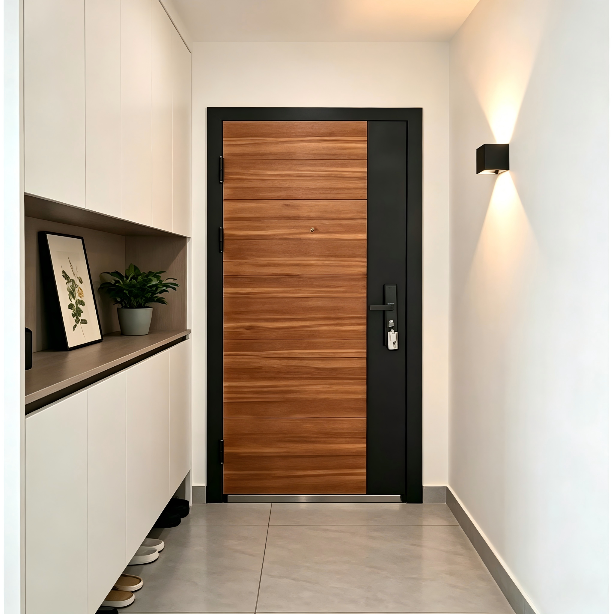 Eco-Friendly Luxury Interior Solid Wood Veneer Door Entrance Wooden Door Anti-Warping Durable for Apartment Office Hotel Ect.
