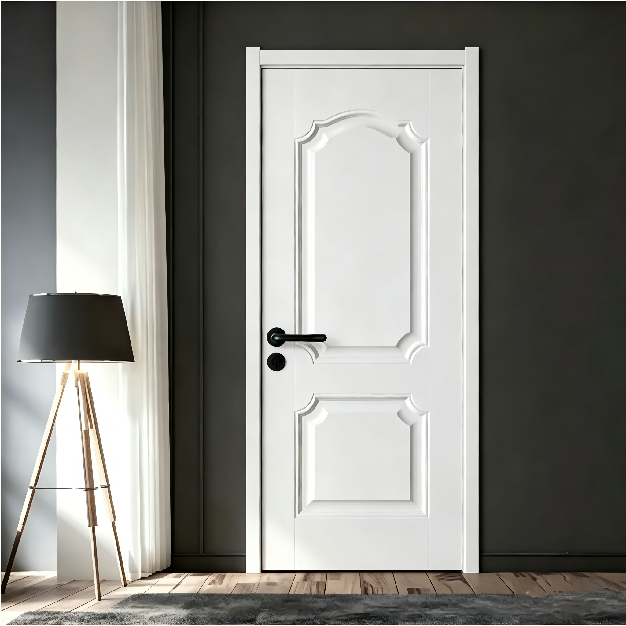 Goldea Wholesale Price China Factory UL 30mins/60mins Fire Rated Swing Wooden Interior MDF Solid Wood PVC Entrance Main Door Design