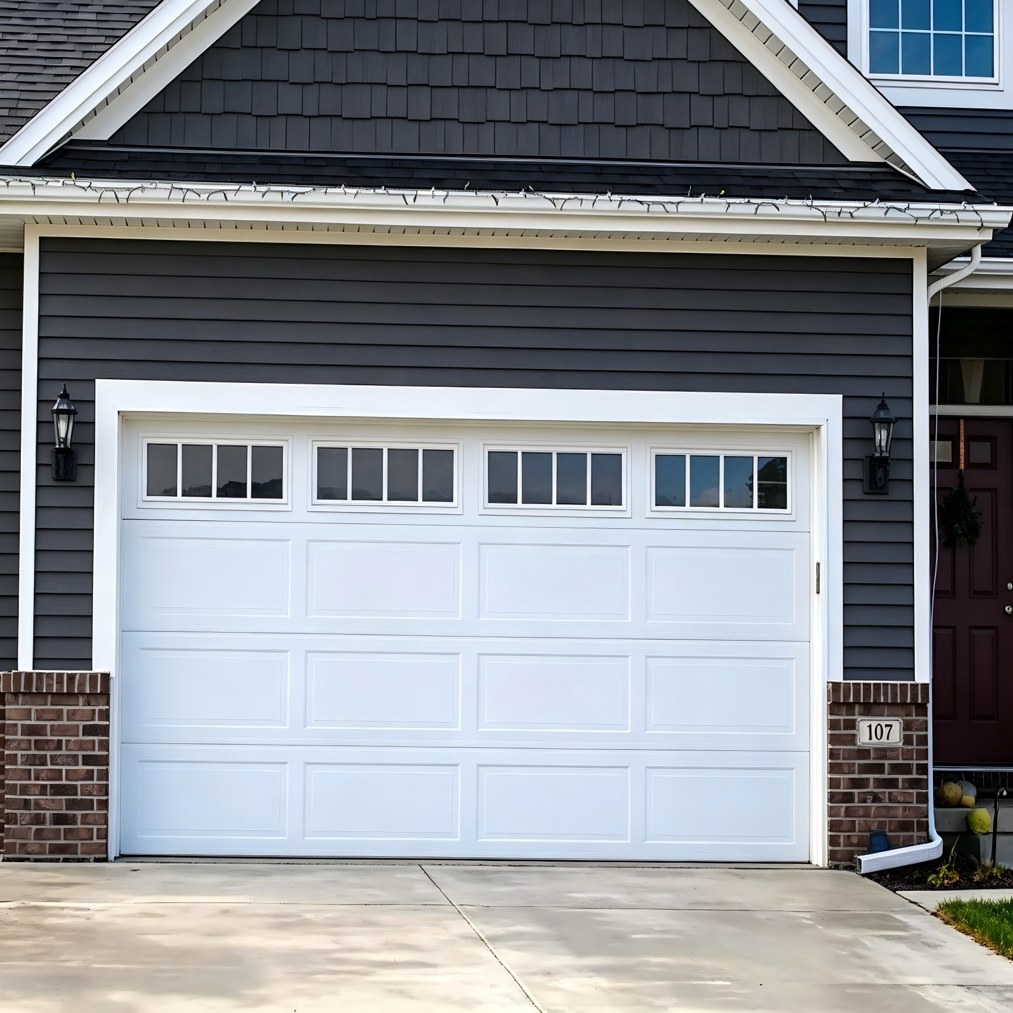 China Factory Custom Remote Control Automatic Garage Door Modern Overhead Insulated Sectional Black Color Aluminum Garage Doors