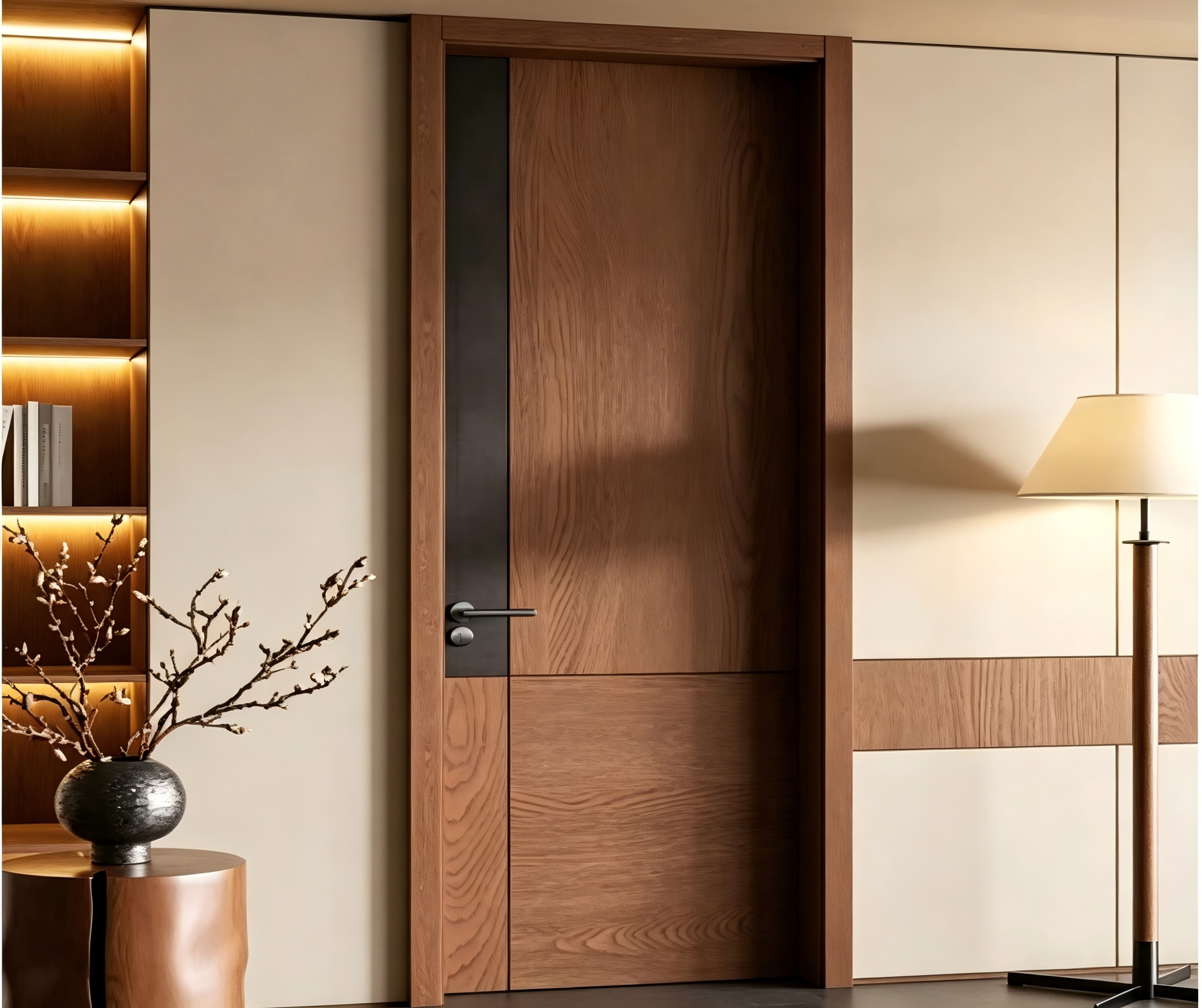 Modern Wooden Interior Room Door with Elegant Design