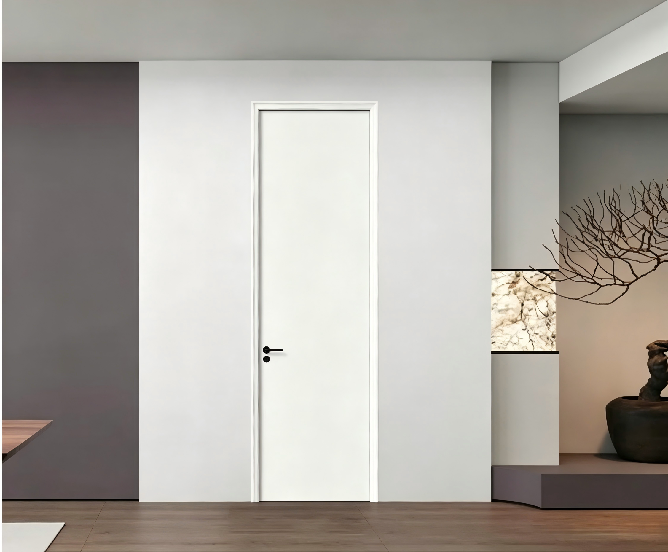 Elegant Swing Opening PVC MDF Wooden Interior Doors for Modern Spaces