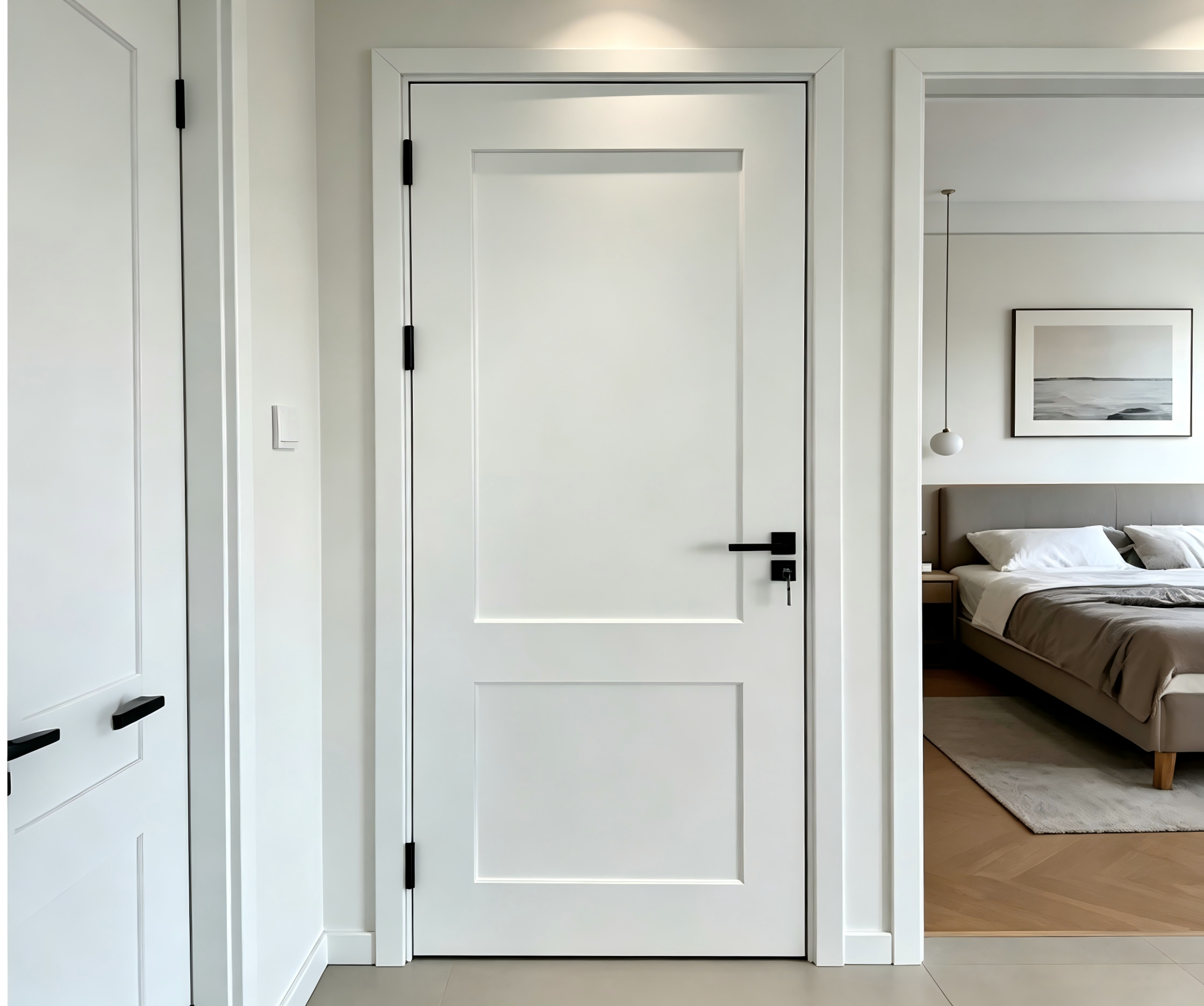 Elegant Swing Opening PVC MDF Wooden Interior Doors for Modern Spaces