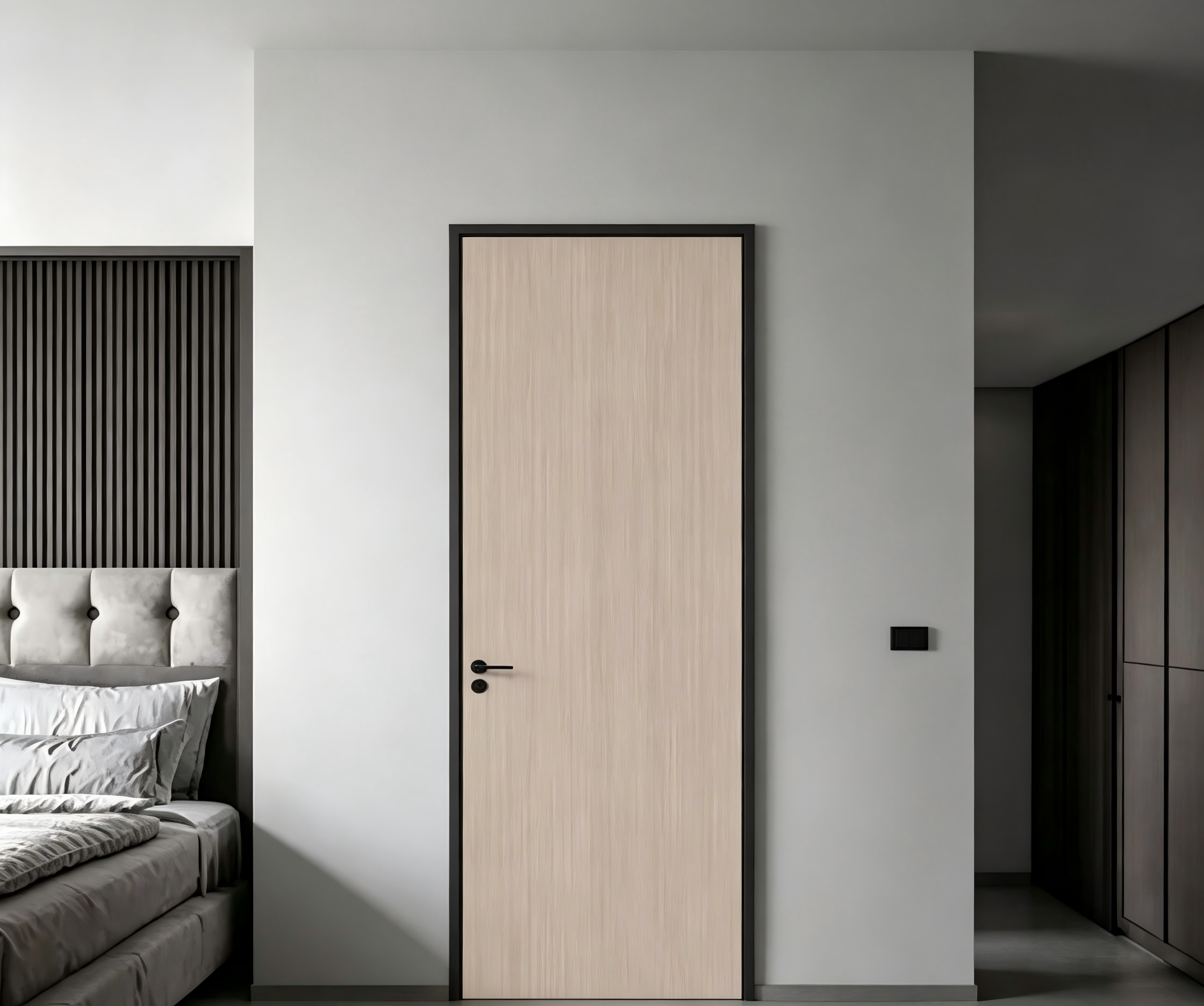 Luxury PVC Coated Flush WPC Door for Elegant Hotel Interiors