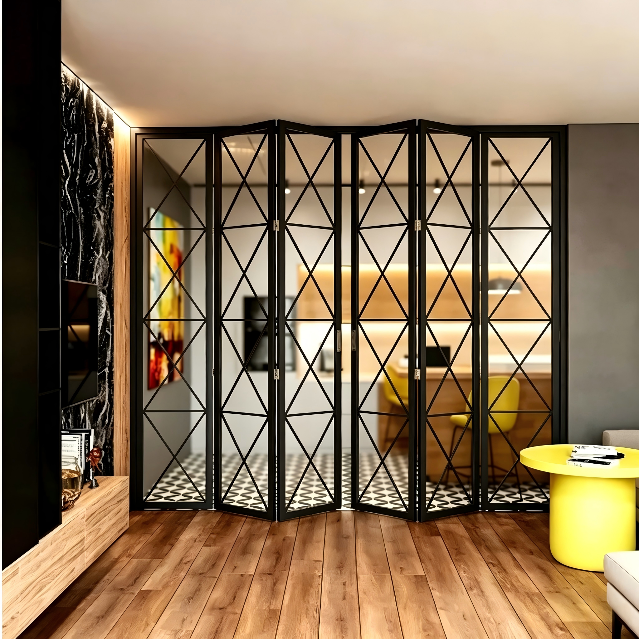 Triple Glass Black Aluminum Folding Door with Low U-Value and Warm Edge Technology for Cold Climate Performance