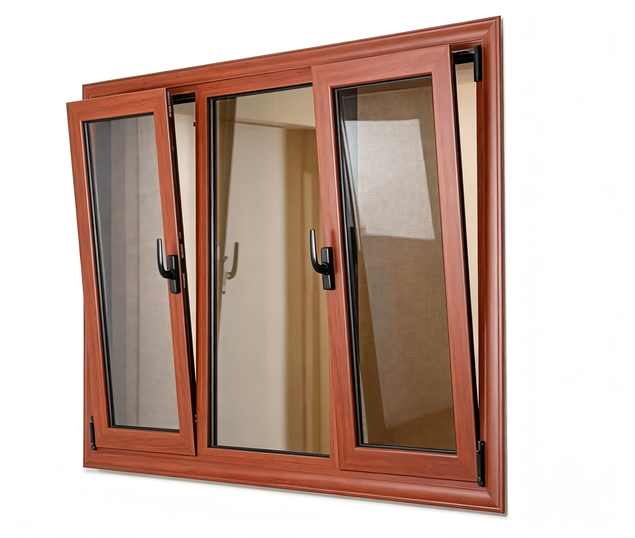 Thermal Break Aluminum 6mm+12A+6mm Double Glass Inward Casement Window