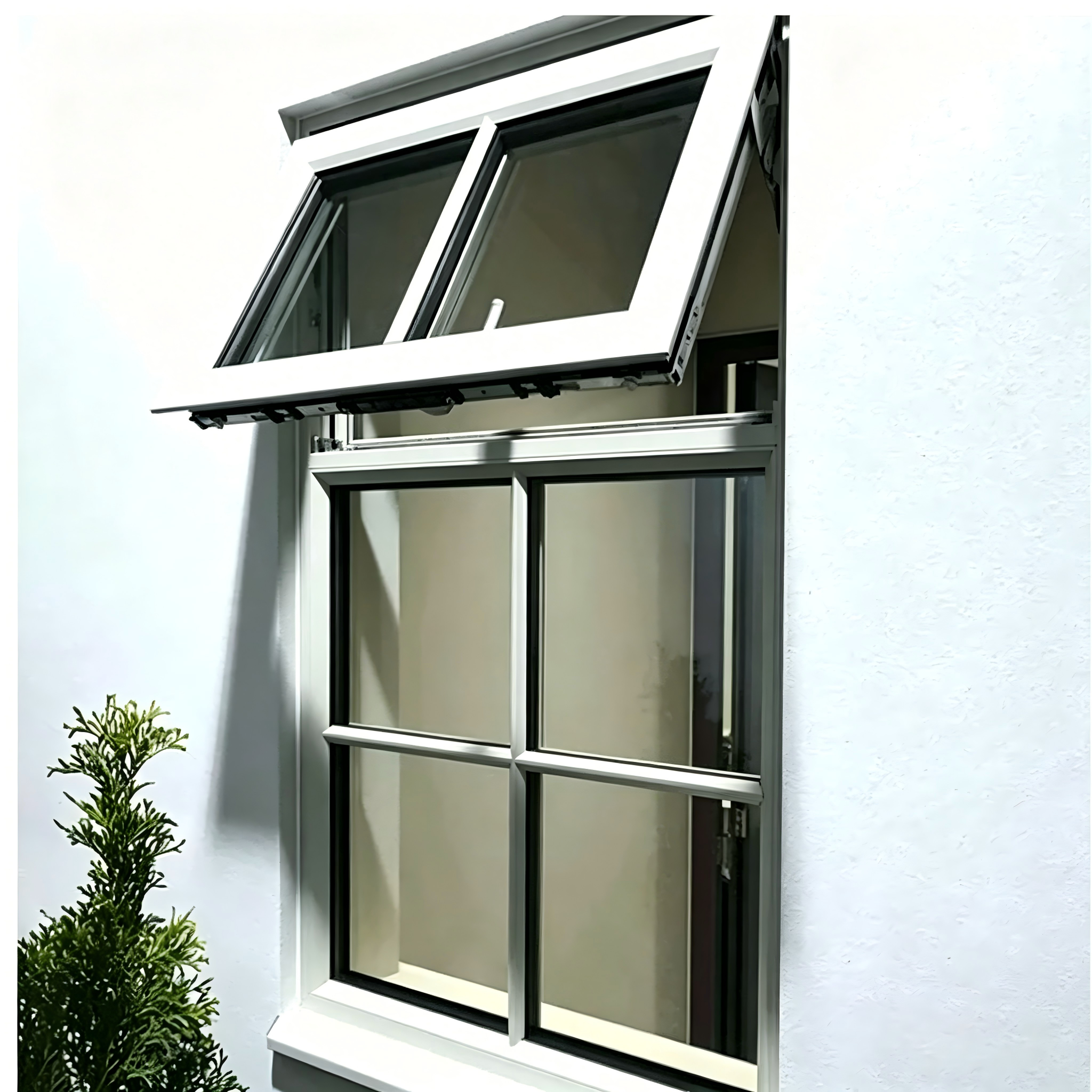 Thermal Break Aluminum 6mm+12A+6mm Double Glass Inward Casement Window