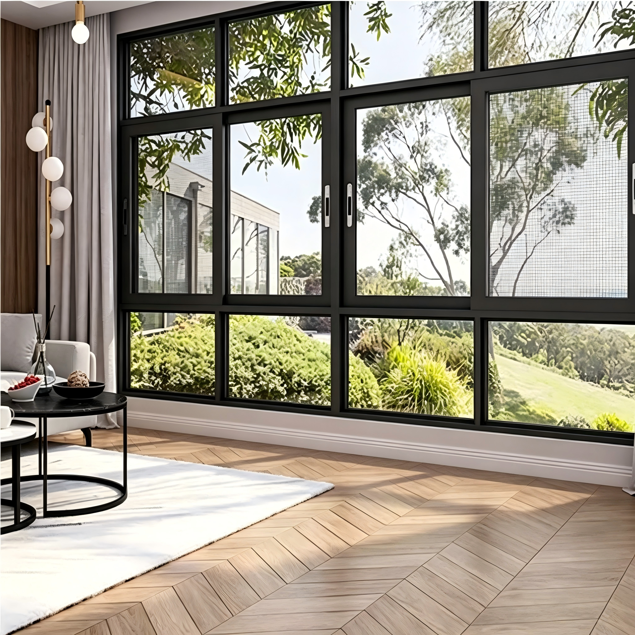 Aluminum EPDM Sealing System Double Triple Glass Casement Window