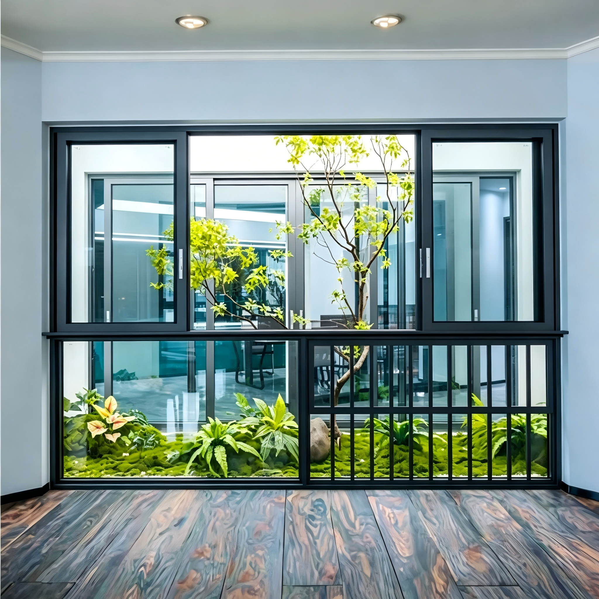 Slim Frame Low-E Double Glass High Efficiency Sliding Window for New Builds