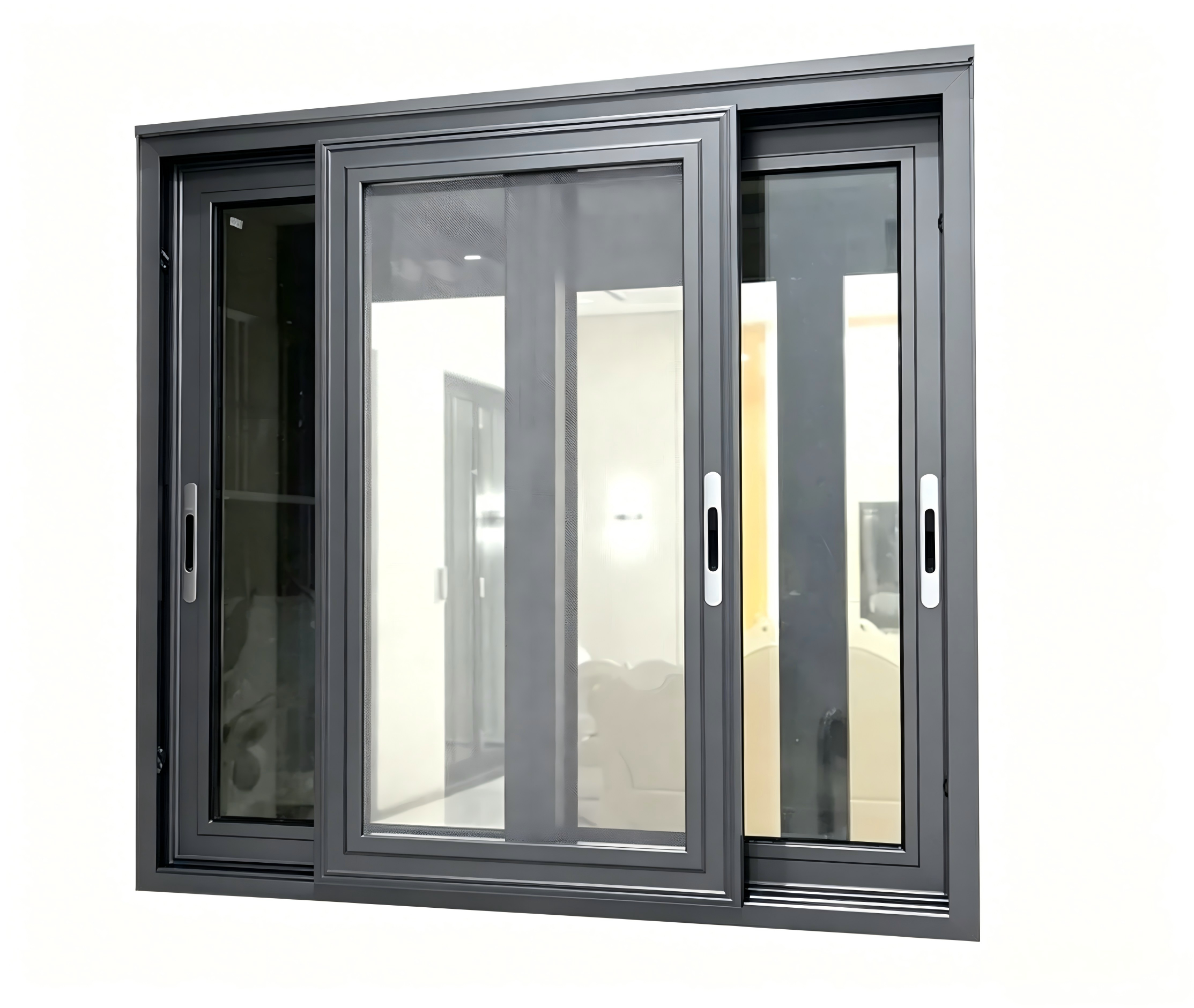Latest Simple Design Aluminium Profile Soundproof Balcony Glass Casement Windows