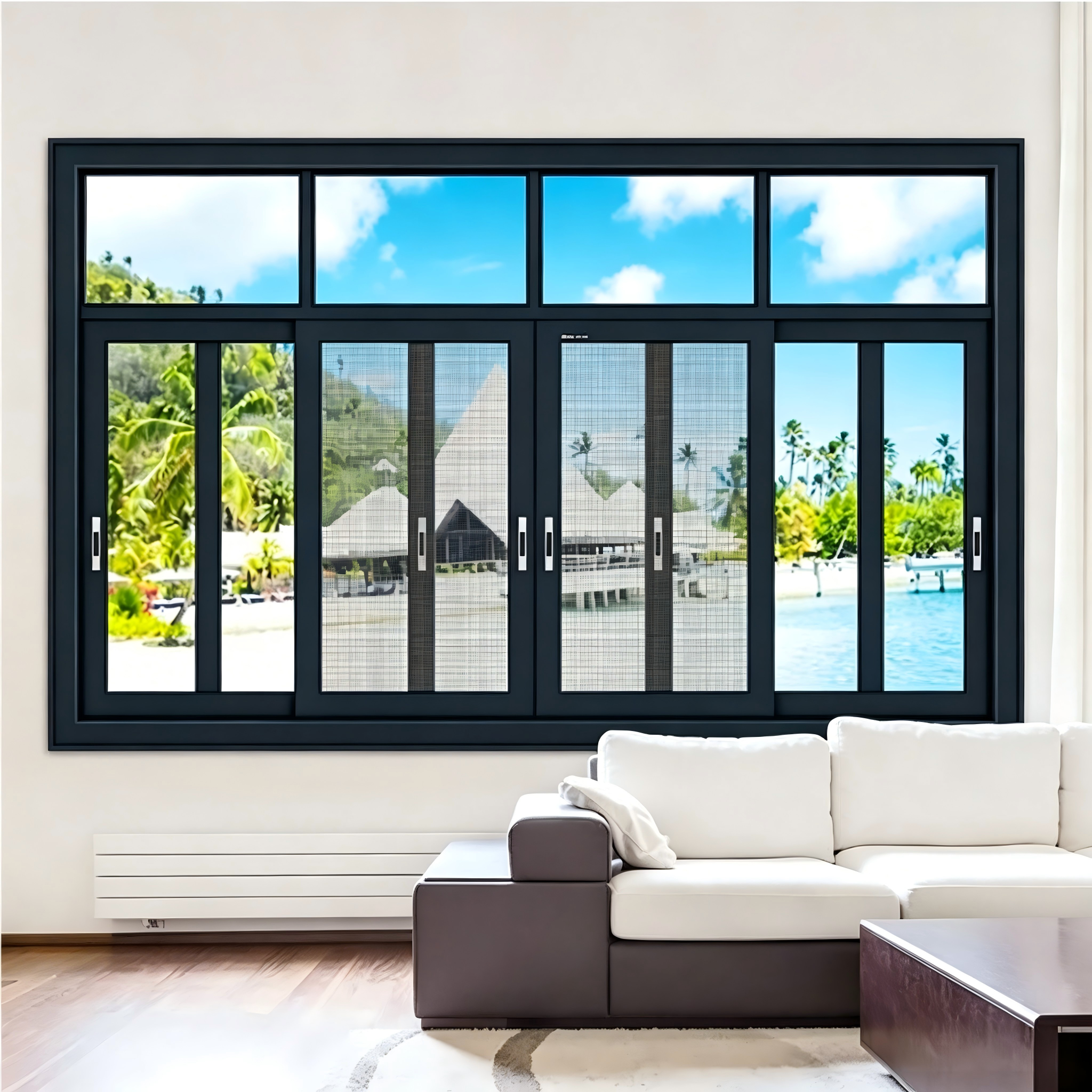 Thermally Insulated Frame Double Glazed Low-E Glass Sliding Window