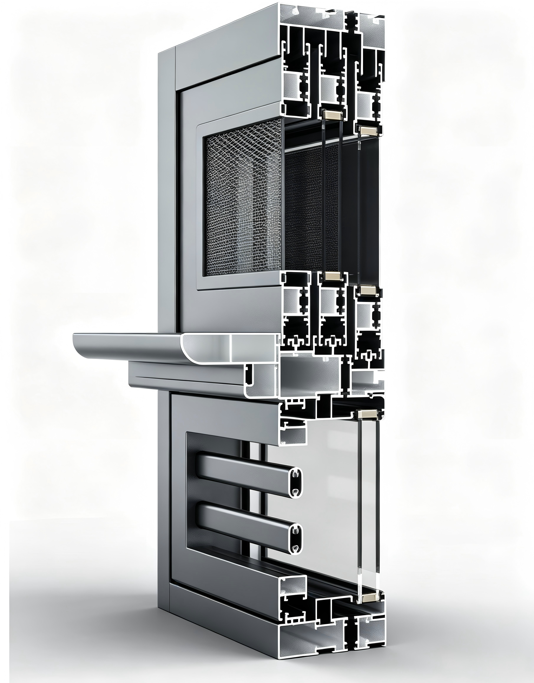 Thermal Break Sliding Window Aluminum Profile Wtih Mosquito Screen Window