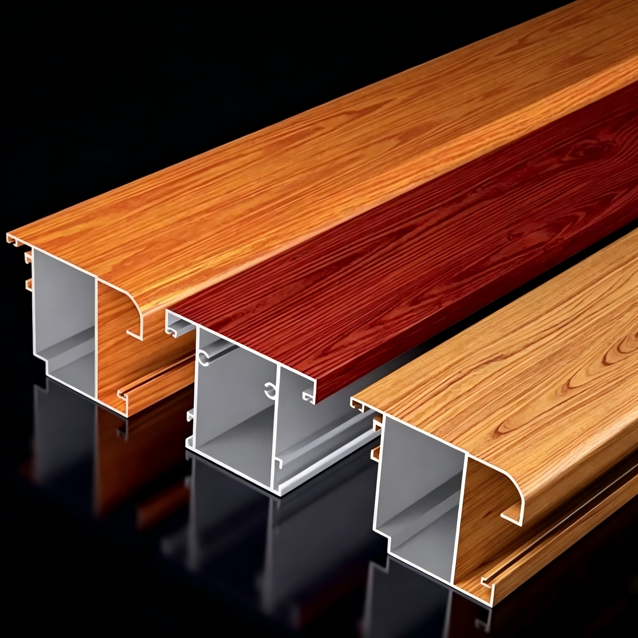 Powder Coating Colorful Imitation Grain Aluminum Extrusion Profile for Sliding Interior Window Door