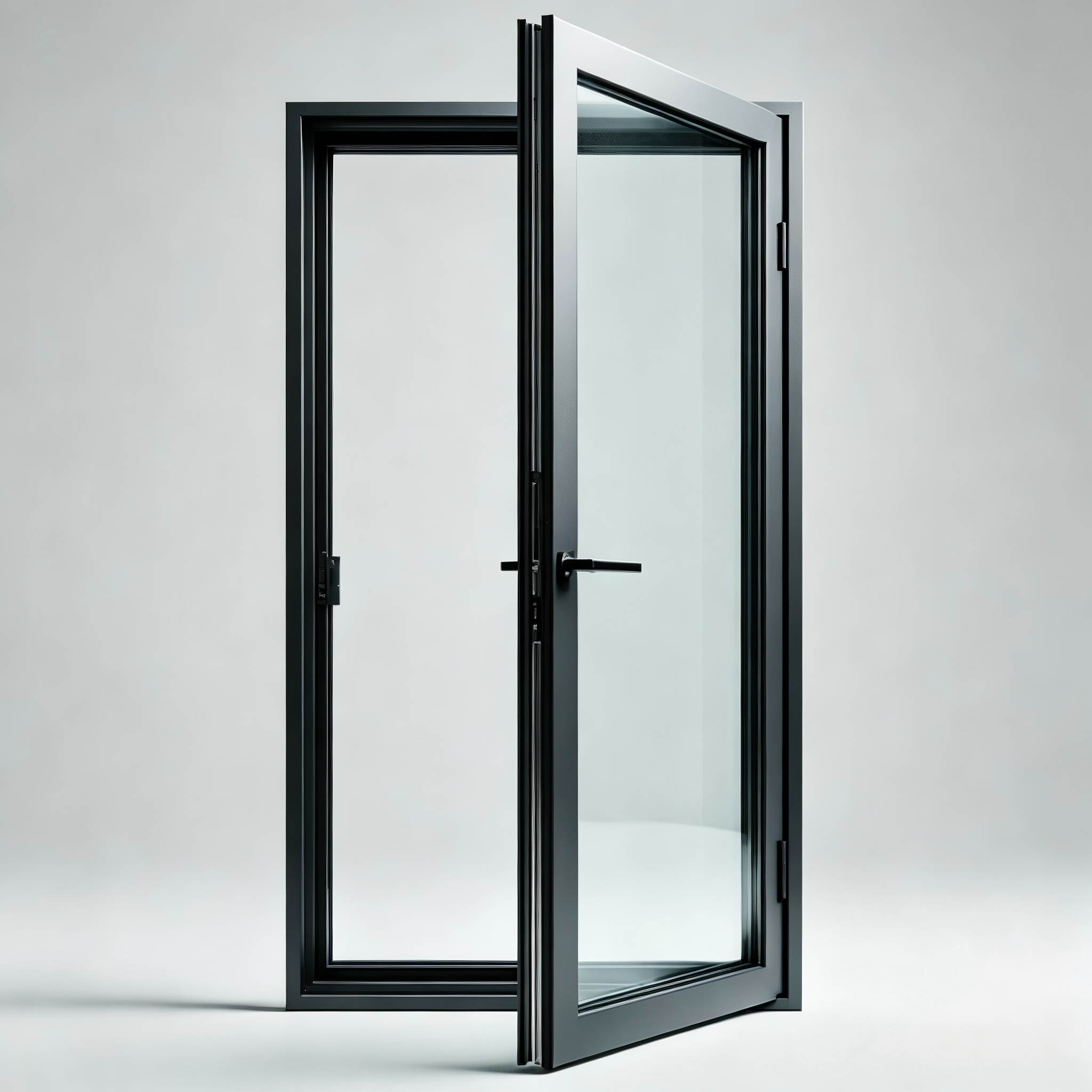 New Design Customized Tempered Glass Entry Door Soundproofing Interior Hinged Doors for Hotels
