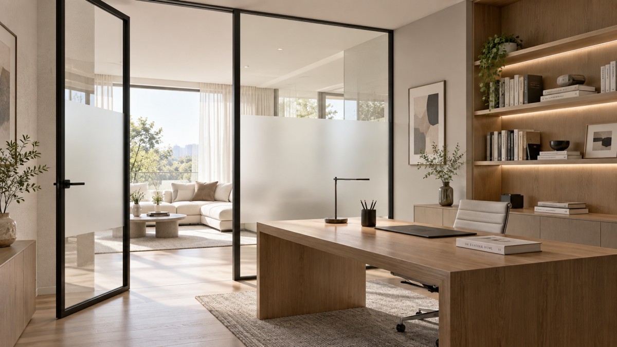 Where Interior Glass Doors Improve Daylight Without Sacrificing Room Privacy Where Interior Glass Doors Improve Daylight Without Sacrificing Room Privacy