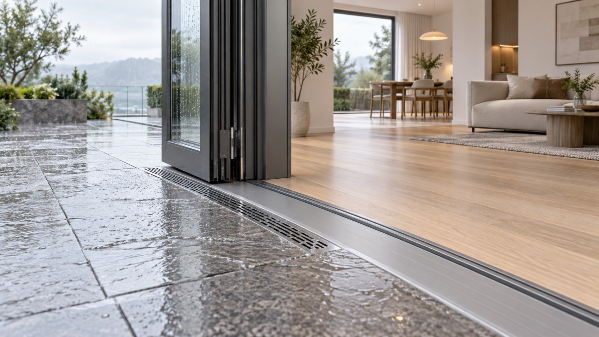 Low Threshold Folding Doors: Avoiding Water Ingress in Barrier-Free Building Entrances Low Threshold Folding Doors: Avoiding Water Ingress in Barrier-Free Building Entrances