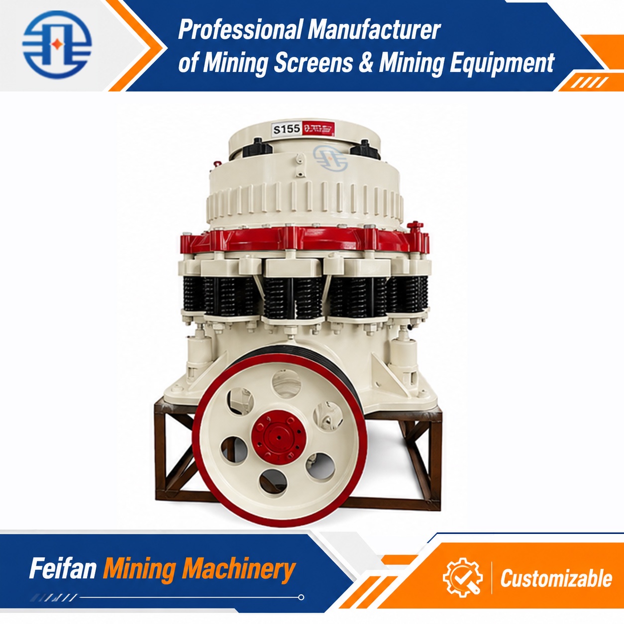 FEIFAN Dust Suppression Equipped Cone Crusher Meeting Environmental Standards For Urban Mining Projects Crusher 