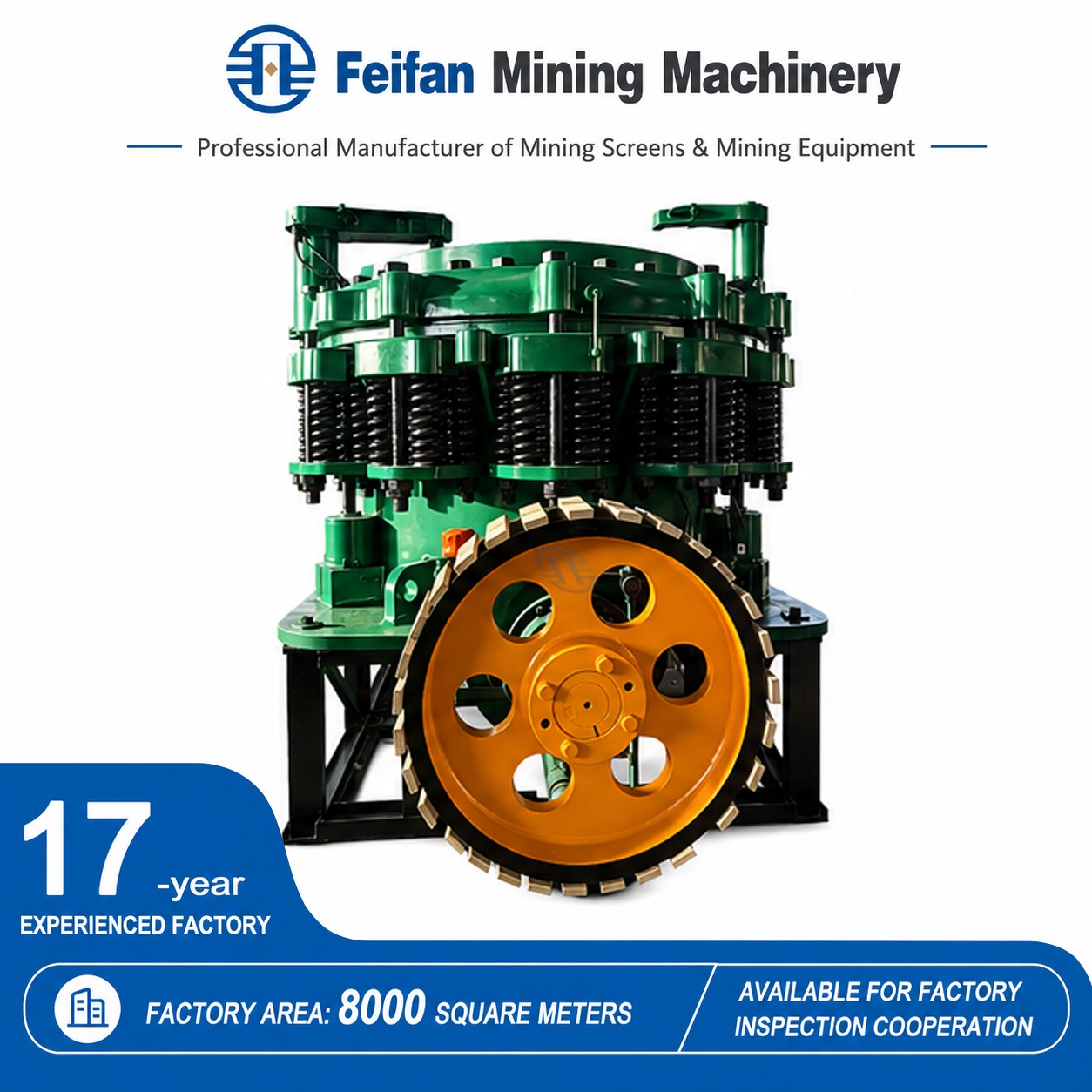 FEIFAN Modular Design Hydraulic Cone Crusher Convenient For Disassembly Transport And Installation Work Machine 