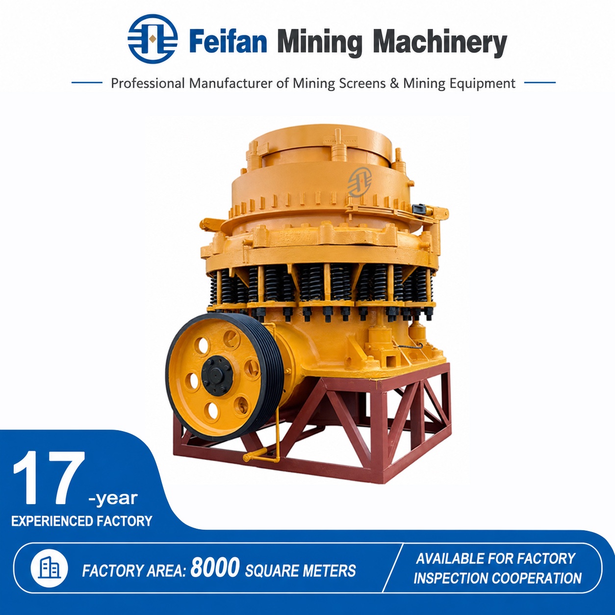 FEIFAN High Toughness Main Shaft Cone Crusher With Advanced Lubrication System For Mine Aggregate Production Crusher