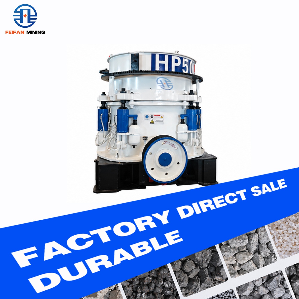  FEIFAN Complete Safety Protection Cone Crusher For Urban Building Material Production Workshop Machine