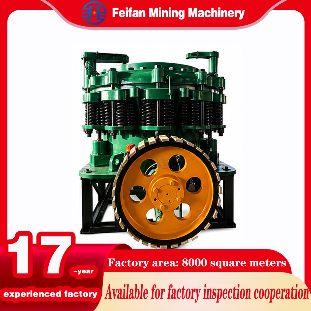 FEIFAN Heavy Load Symons Cone Crusher Working In Mountain Area Stone Quarry Site Crusher 