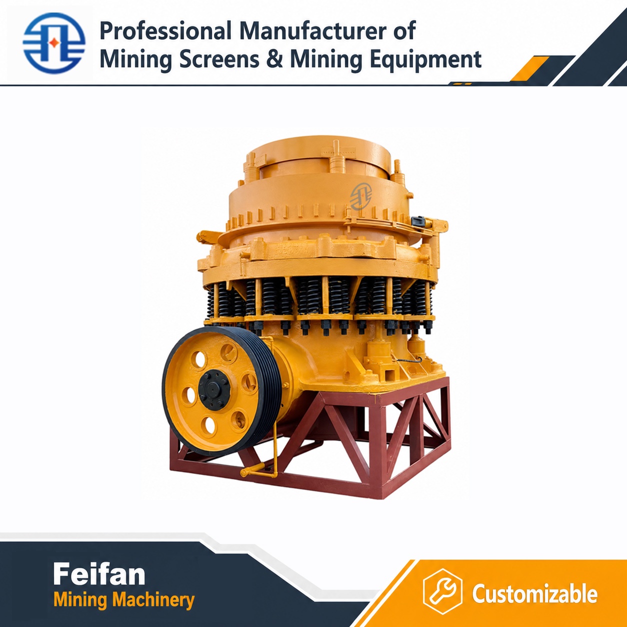 FEIFAN High Compression Ratio Cone Crusher For Limestone Basalt Hard Material Crushing Machine