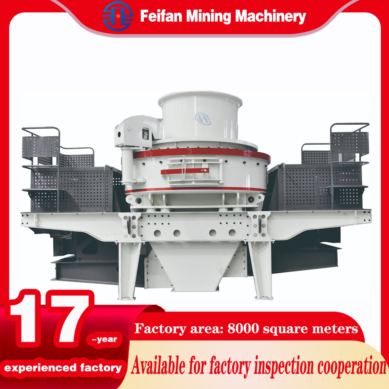 FEIFAN Long Service Life Carbide Parts HX-10 With Closed Rotor And Dual Chamber For Cement Clinker Crushing And Road Aggregate VSI Crusher