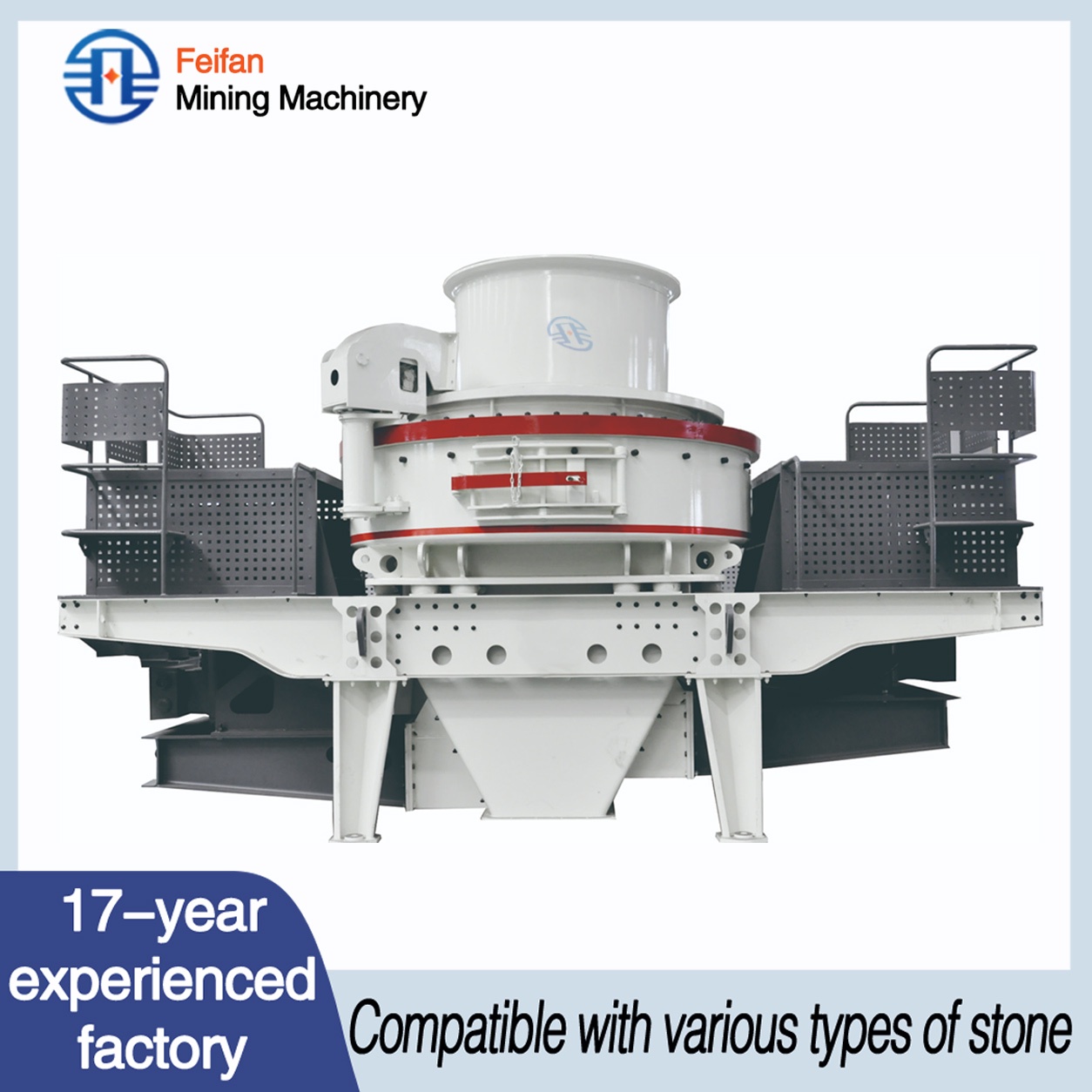 OEM Large Volume Material Handling VSI-8000 With Open Rotor And Thin Oil Lubrication For Quartz Ore Fine Processing Machine