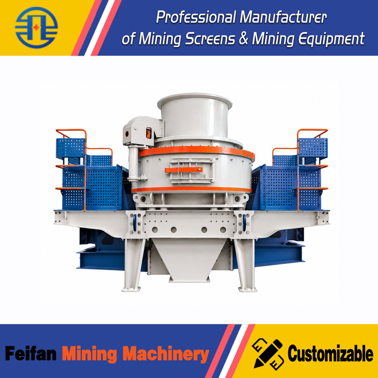 FEIFAN Rock On Rock And Rock On Iron Modes HX-10 With Closed Rotor And Thin Oil Lubrication For Industrial Sand And Road Construction Material VSI Crusher