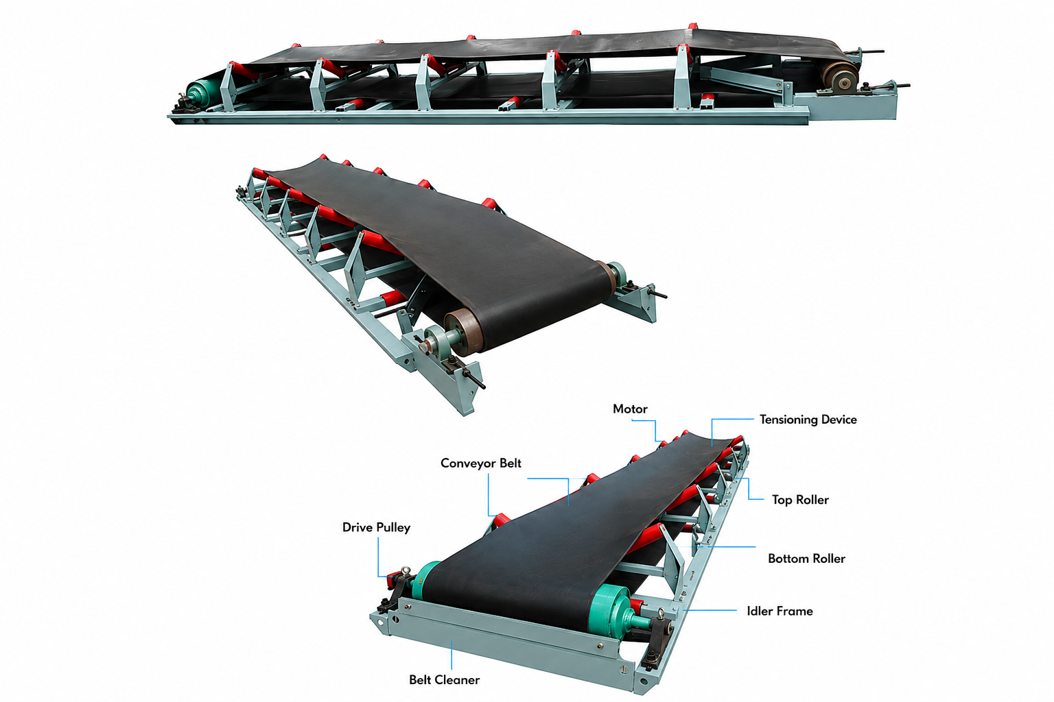 Anti Fall Baffle Belt Conveyor | Steep Angle Lifting Matched with Compact Crusher