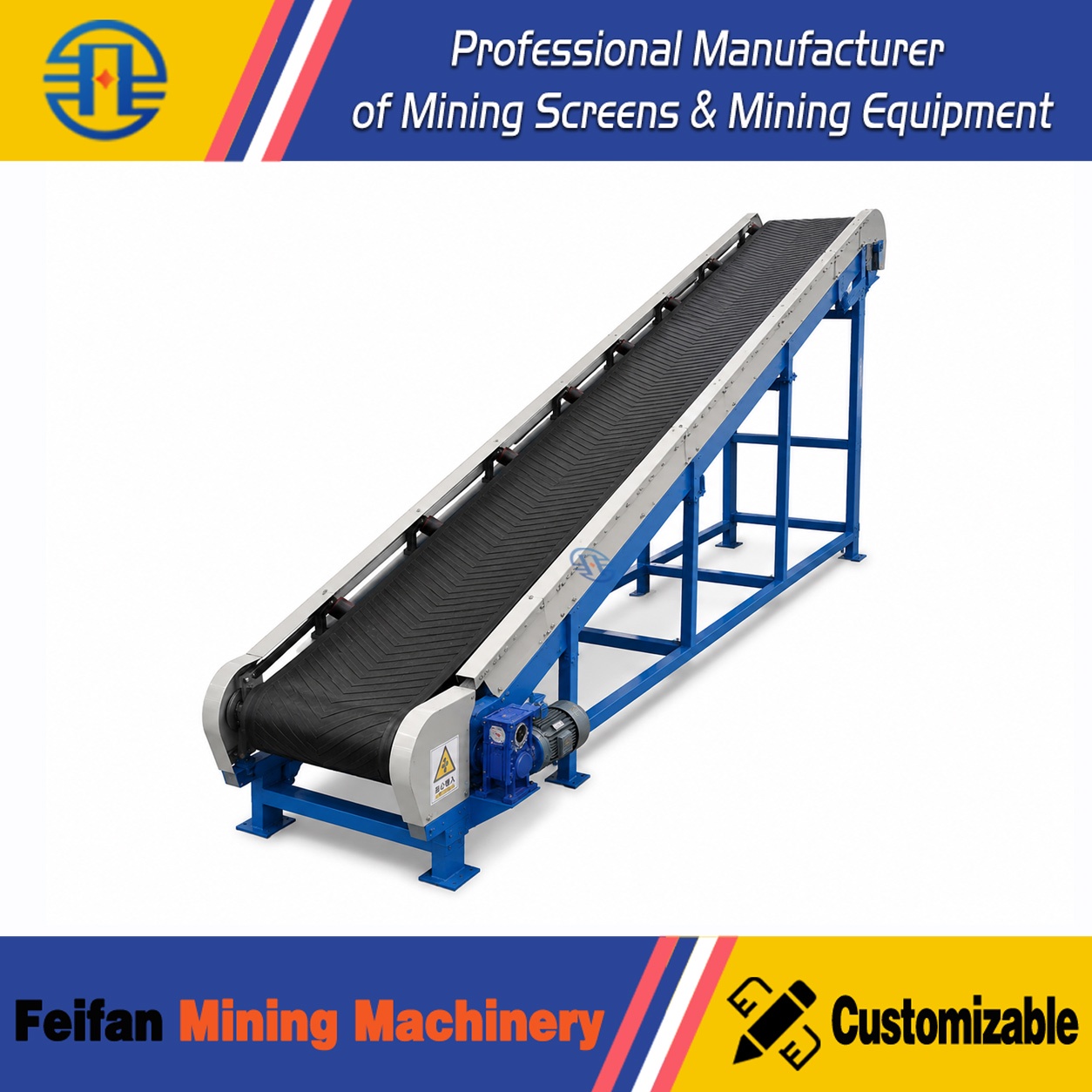 Sturdy Roller Belt Conveyor | Conveying Equipment for Indoor Gravel Workshop, Aggregate Stone