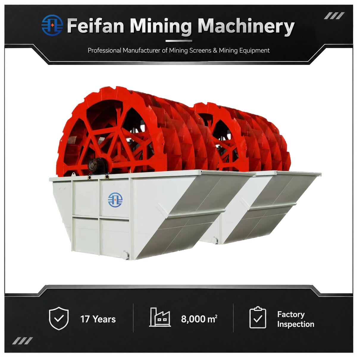 FEIFAN Large Tonnage Wheel Sand Cleaning Equipment For Bulk Sand Handling Project Robust Machine