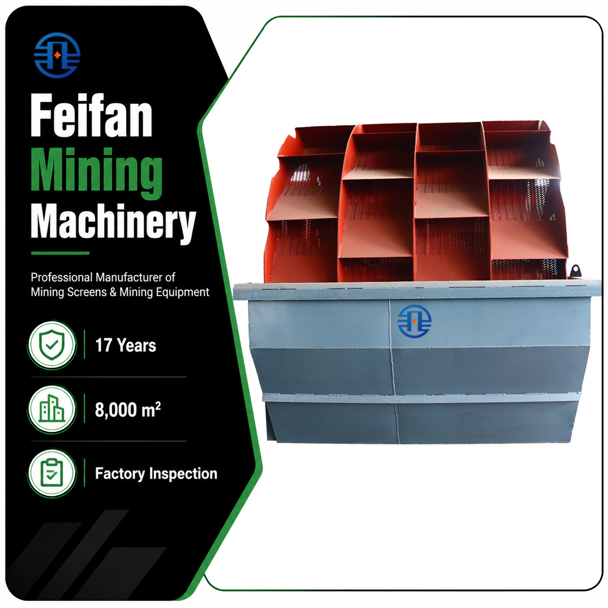FEIFAN Big Feeding Size Sand Washing Equipment For Hard Rock Sand Production CE Approved Wheel Sand Washer 
