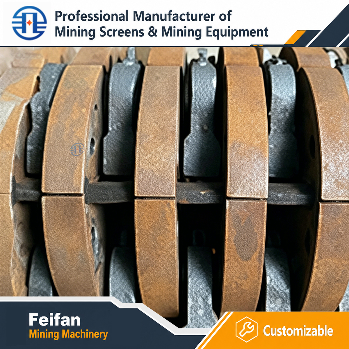 FEIFAN OEM Complete Mining Equipment Wear Parts Solution For Jaw Cone Impact Crusher And Screening System