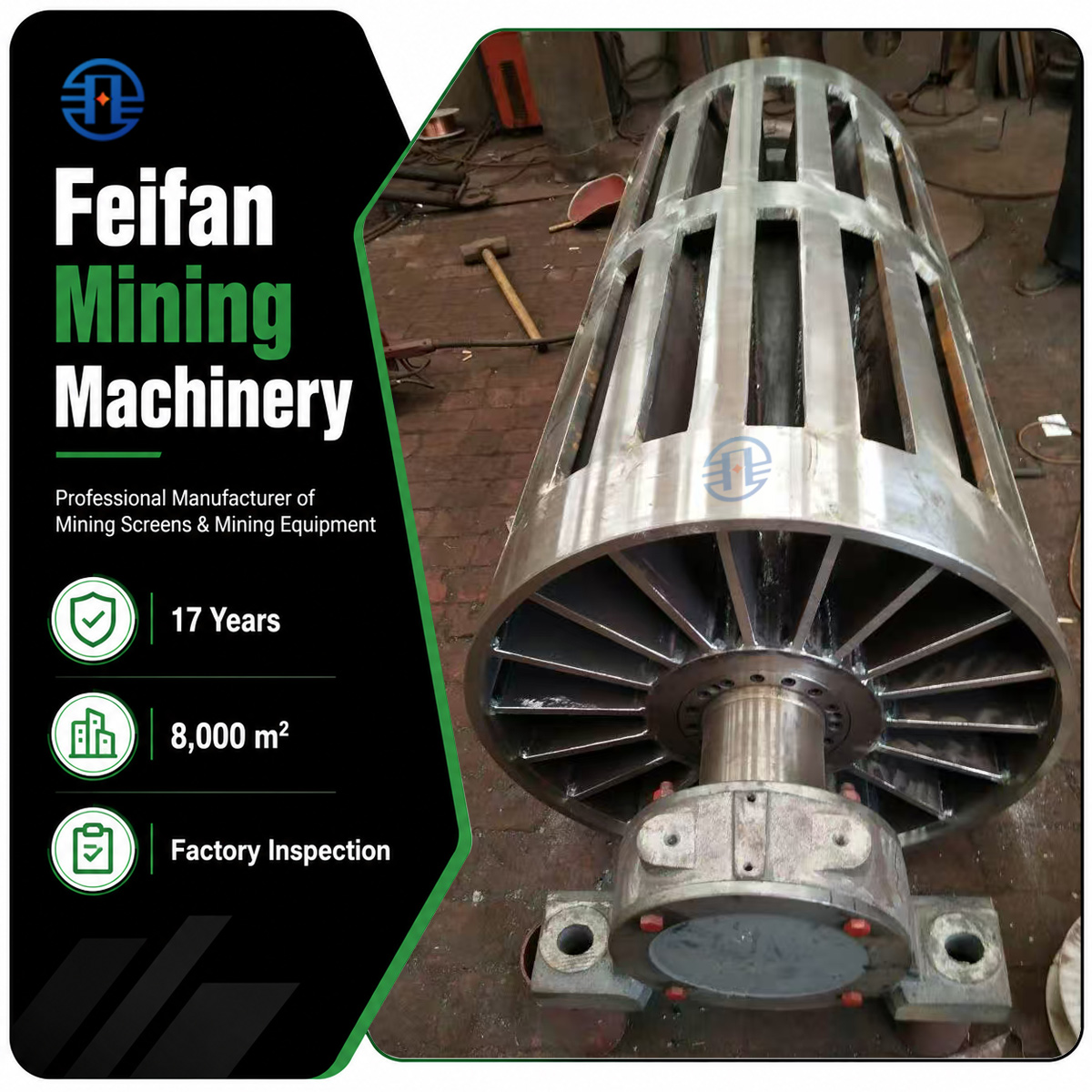 FEIFAN OEM Stone Crushing Line Conveyor Belt Spare Parts Complete Idler Roller Pulley Set Kit For Mining Quarry System